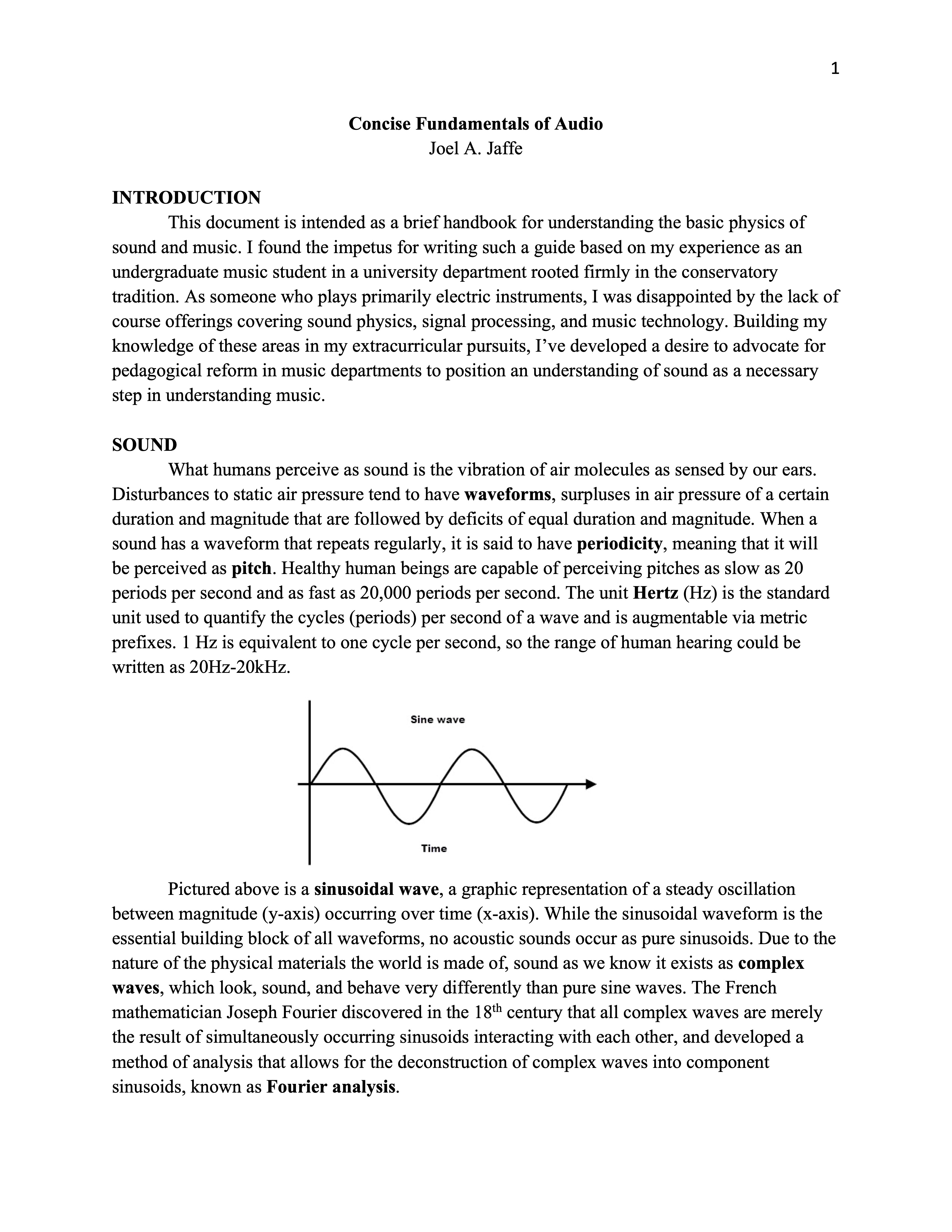 A paper entitled Concise Fundamentals of Audio.